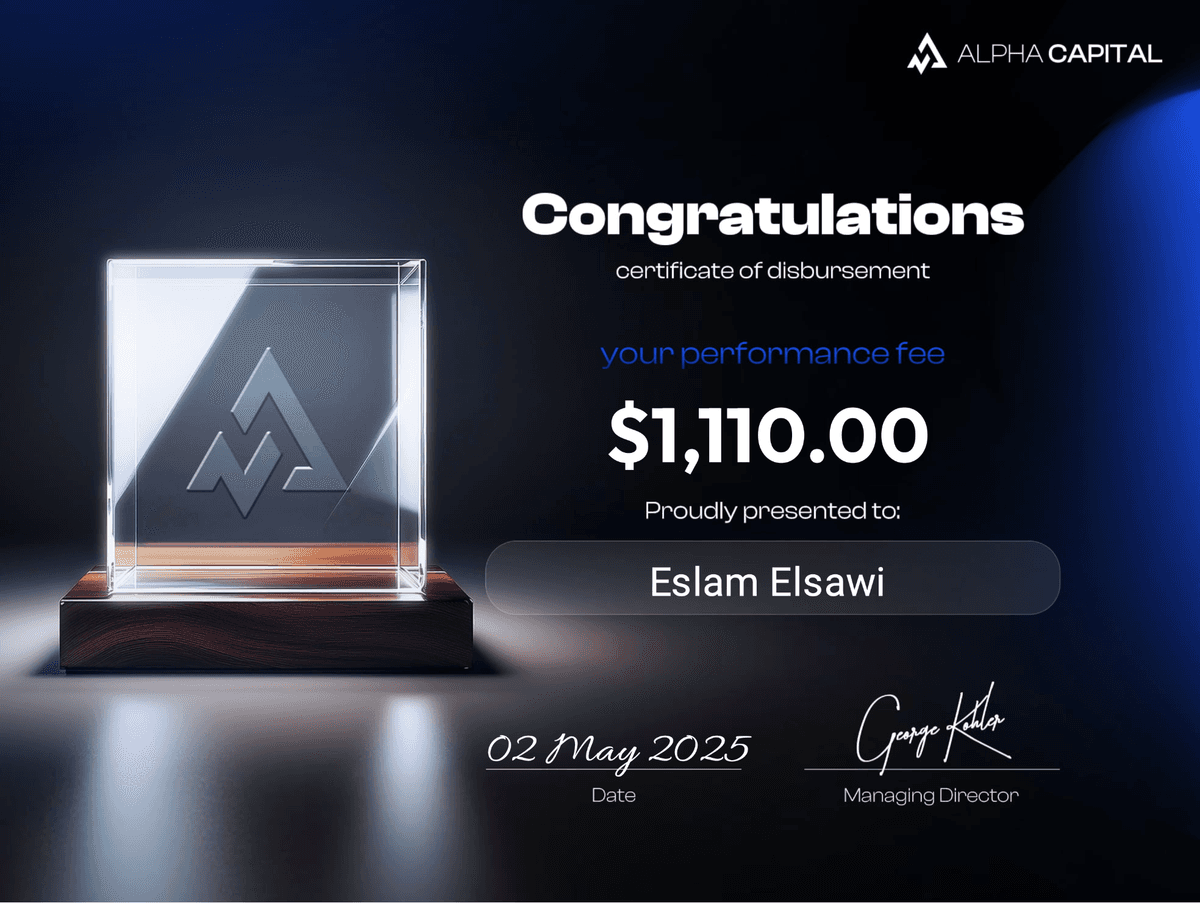 Alpha Capital - Payout $1,110 - May 2025